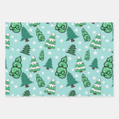 Groene kerstbomen inpakpapier vel (Voorkant)