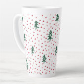 Groene kerstbomen latte mok (Linkerhoek)