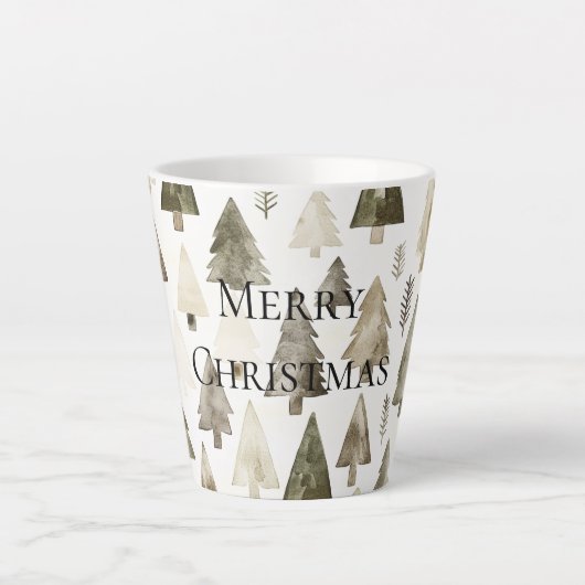 Groene kerstbomen latte mok (Voorkant)