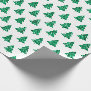 Groene kerstbomen met glans cadeaupapier