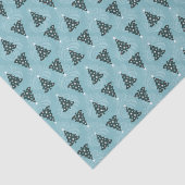 Groene kerstbomen op Blue Swirl Tissuepapier (Detail)