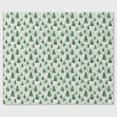 Groene kerstbomen op Bord groen Cadeaupapier (Vlak)