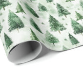 Groene kerstbomen op Bord groen Cadeaupapier (Rol Hoek)
