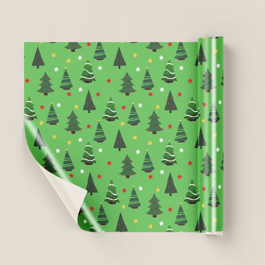  groene kerstbomen Pattern Christmas Cadeaupapier