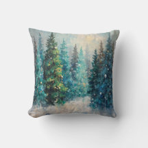 Groene kerstbomen winterbos