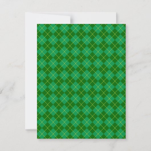 Groene Kerstboom Argyle Plaid Pattern Party Kaart (Achterkant)