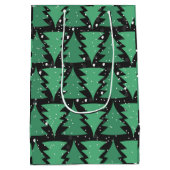 Groene kerstboom Boho Lights Medium Cadeauzakje (Achterkant)