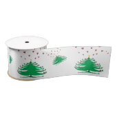 Groene Kerstboom Brede Satijnen Lint, 2 Yard Lint (Spoel)