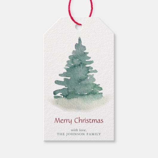 Groene kerstboom cadeaulabel (Voorkant)