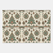 Groene kerstboom decor inpakpapier vel (Voorkant 3)