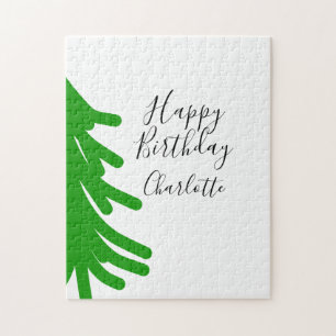 Groene kerstboom gelukkige verjaardag december win legpuzzel