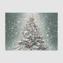 Groene Kerstboom Kleurrijke Ornamenten Witte Sneeu