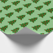 Groene kerstboom met rode harten eenvoudig cadeaupapier (Hoek)