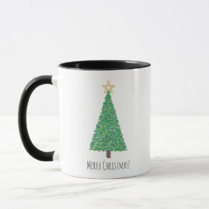 Groene kerstboom mok