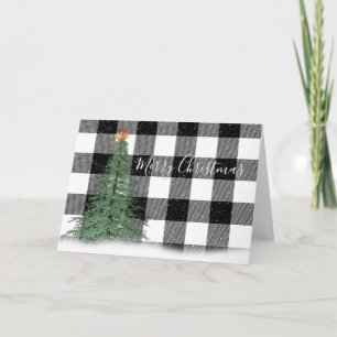 Groene kerstboom op speldenkaart kaart