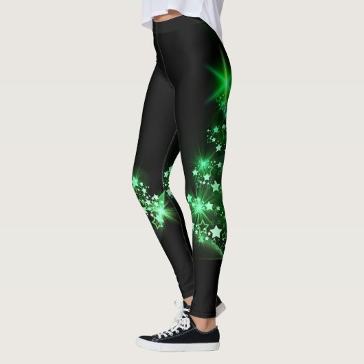 Groene kerstboom op zwart leggings (Links)