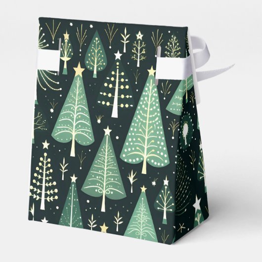 Groene Kerstboom Patroon Bedankdoosjes (Achterkant)