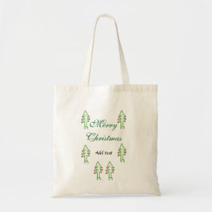 Groene kerstboom rode kersen vrolijke kerst mo tote bag
