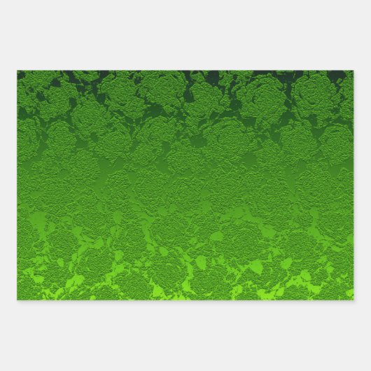 Groene kerstboom Succulent Pattern Metallic Inpakpapier Vel (Voorkant 2)