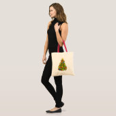 Groene kerstboom tote bag (Voorkant (model))