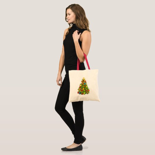 Groene kerstboom tote bag (Voorkant (model))
