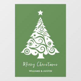 Groene Kerstboom Zakelijke Raamdecoratie Raamsticker