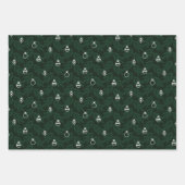 Groene kerstboomversieringen en Feestdagen met cad Inpakpapier Vel (Voorkant 2)