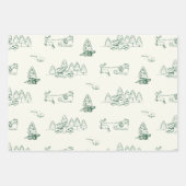 Groene kerstboomversieringen en Feestdagen met cad Inpakpapier Vel (Voorkant)