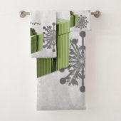 Groene kerstcadeau voor feestdagen bad handdoek (Insitu)