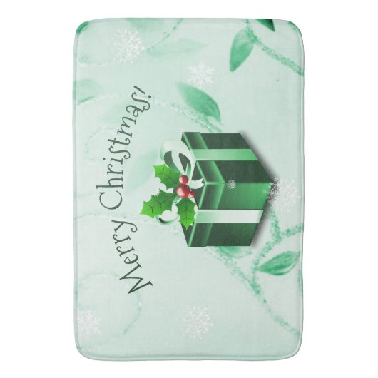 Groene kerstcadeau voor kerstcadeaus badmat (Voorkant Verticaal)