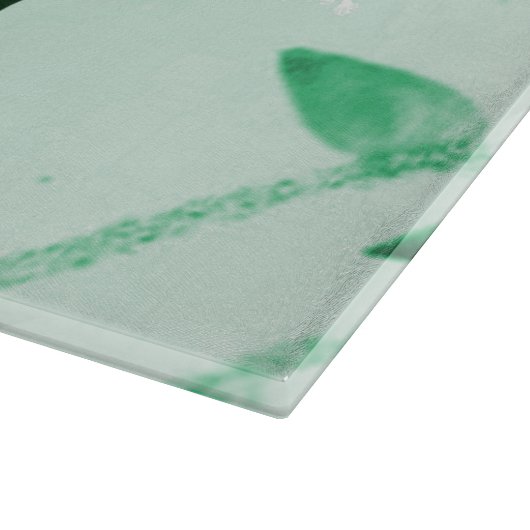 Groene kerstcadeaukaart snijraad snijplank (Hoek)