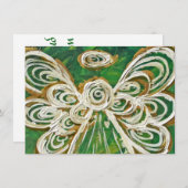 Groene Kerstengel Uitnodiging naar keuze (Voorkant / Achterkant)