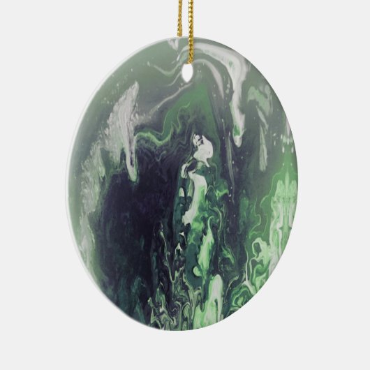 Groene kerstfeestdag - Ornament Geode Marble (Rechts)