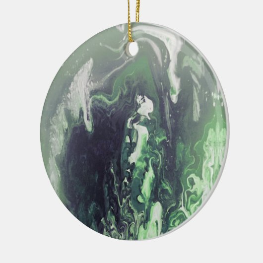 Groene kerstfeestdag - Ornament Geode Marble (Links)