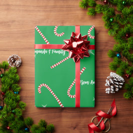 Groene Kerstgelei Lollies aangepaste naam Cadeaupapier