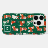 Groene Kersthonden Gepersonaliseerd Meisje Monogra Case-Mate iPhone Case (Achterkant (horizontaal))