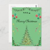 Groene kerstkaart briefkaart (Voorkant / Achterkant)