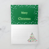 Groene kerstkaart kaart (Binnen)