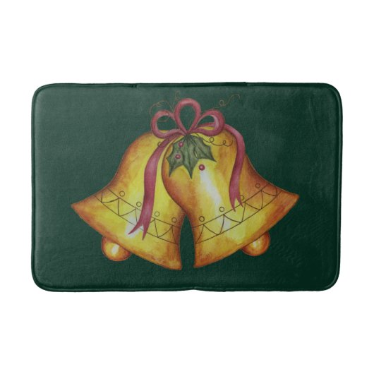 Groene Kerstklokken Badmat Badkamer Tapijt Decor (Voorkant)