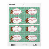 Groene kerstkoekjes labels (Full Sheet)