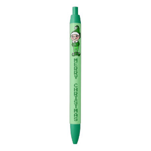 Groene Kerstman Elf Schrijfpens Geschenk Zwarte Inkt Pen