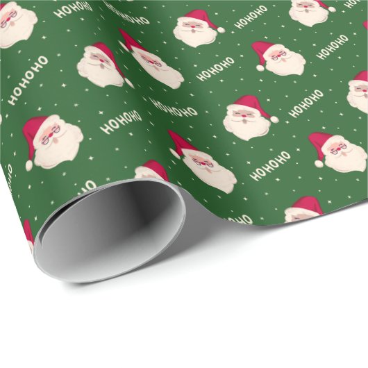 Groene Kerstman met HoHoHo Cadeaupapier (Rol Hoek)