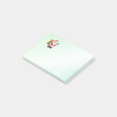 Groene kerstman met speelgoed post-it® notes (Schuin)