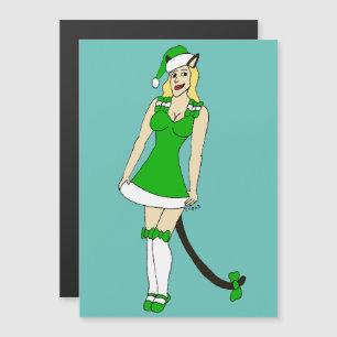 Groene Kerstmis catgirl