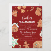 Groene Kerstmis Cookie Exchange Kerstfeest Kaart (Voorkant)