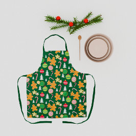 Groene Kerstmis Gingerbread Cookie Patroon Schort