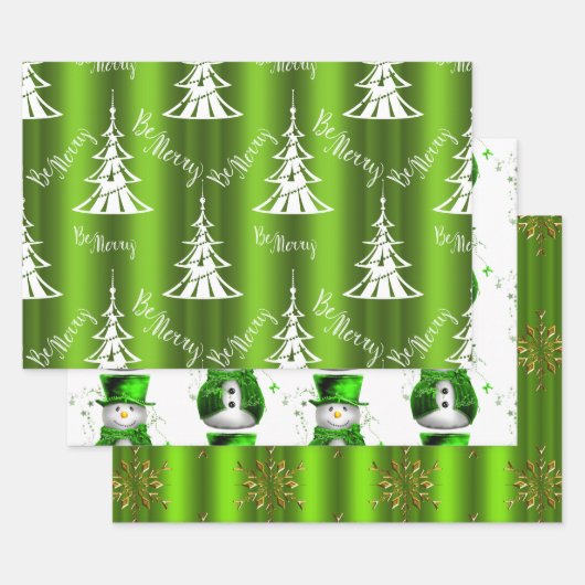 Groene Kerstmis Inpakpapier Vel (Set)