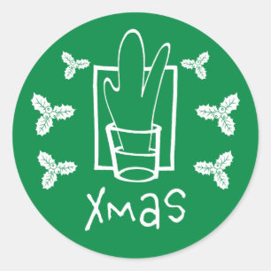 Groene Kerstmis Ronde Sticker