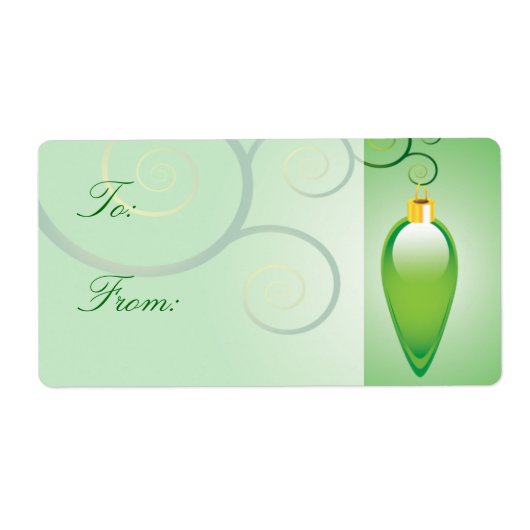 Groene kerstornament Gift Labels (Voorkant)