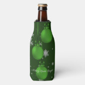 Groene kerstsierbekistingsfles flesjeskoeler (Fles Voorkant)